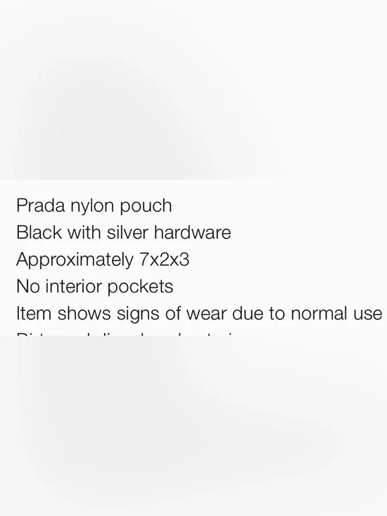 Prada Small Black Nylon Triangle Logo Pouch with Silver Plaque - Picture 4 of 4